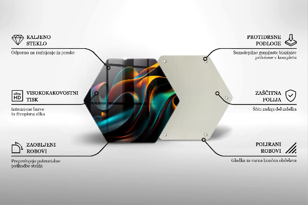 Chopping board glass Colorful abstraction