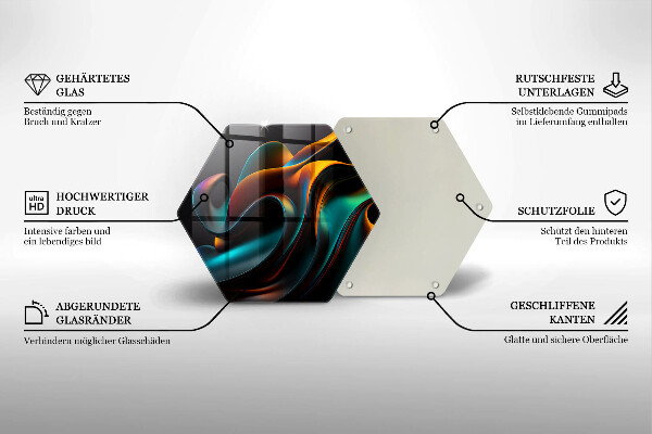 Chopping board glass Colorful abstraction