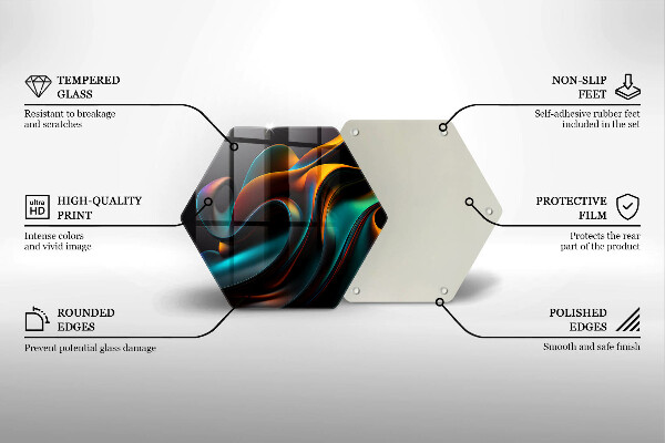 Chopping board glass Colorful abstraction