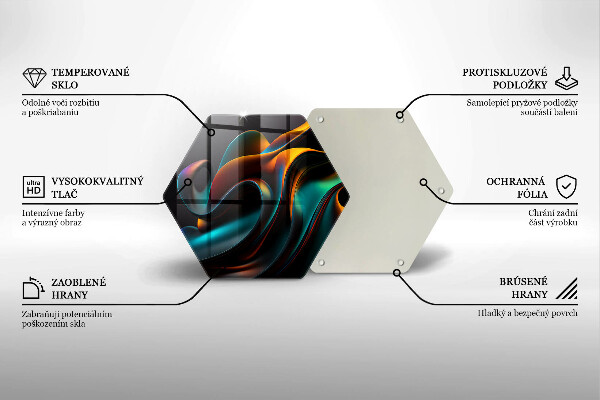 Chopping board glass Colorful abstraction