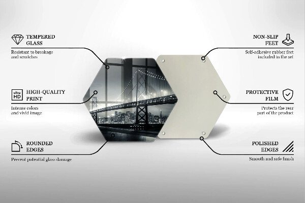 Glass chopping board Benjamin Franklin bridge