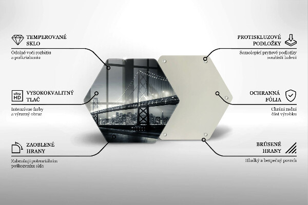 Glass chopping board Benjamin Franklin bridge