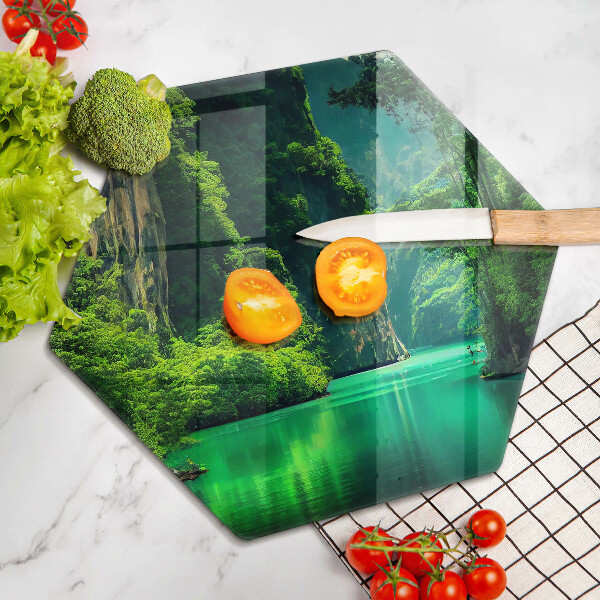 Chopping board glass Laguna landscape