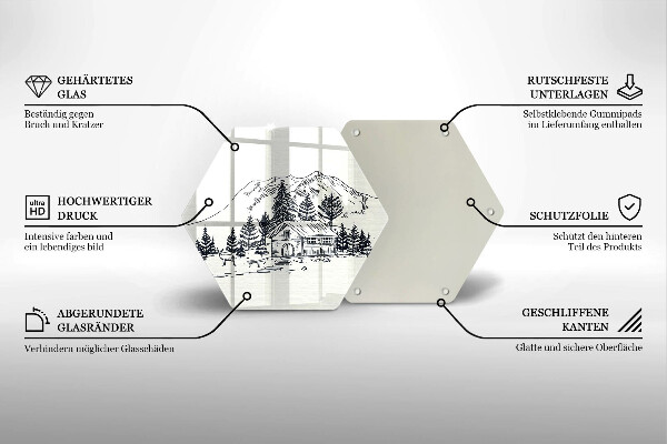 Cutting board Drawing a house in the mountains