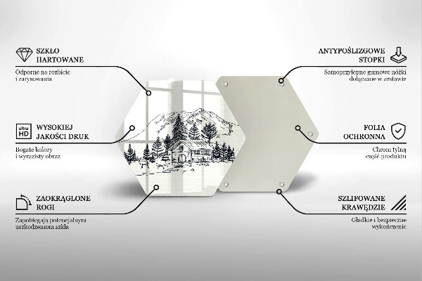 Cutting board Drawing a house in the mountains