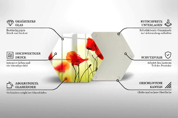 Chopping board Red flowers