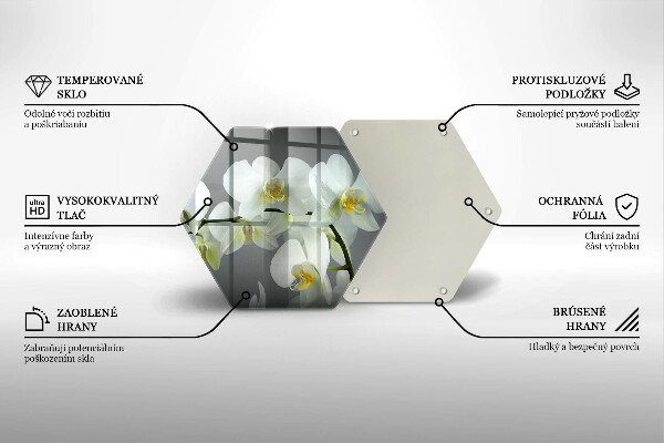 Chopping board White orchid flowers