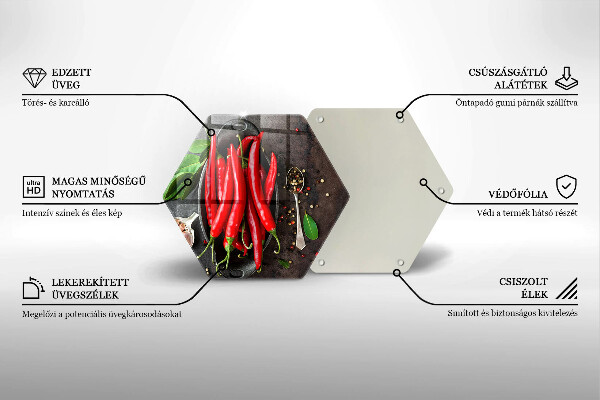 Kitchen worktop protector Red chili peppers