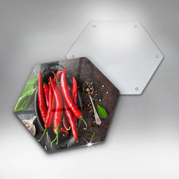 Kitchen worktop protector Red chili peppers