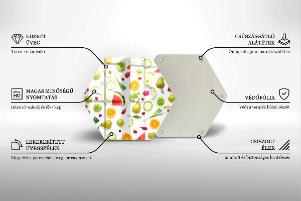 Kitchen worktop protector Fruit and vegetables pattern