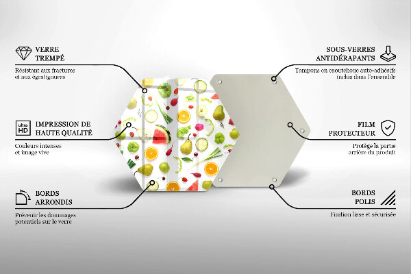 Kitchen worktop protector Fruit and vegetables pattern