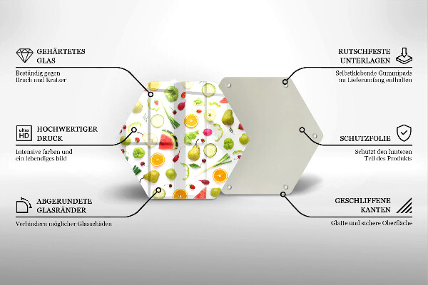 Kitchen worktop protector Fruit and vegetables pattern