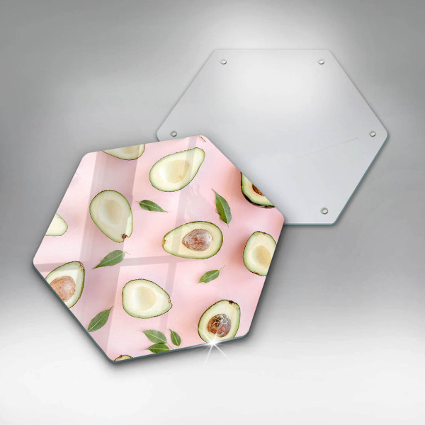 Chopping board glass Avocado pattern