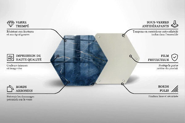 Chopping board glass Stone texture marble