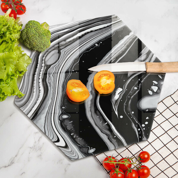 Chopping board glass Ink abstraction
