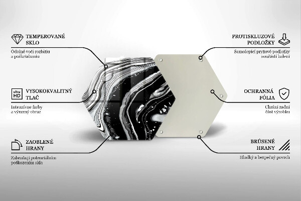 Chopping board glass Ink abstraction