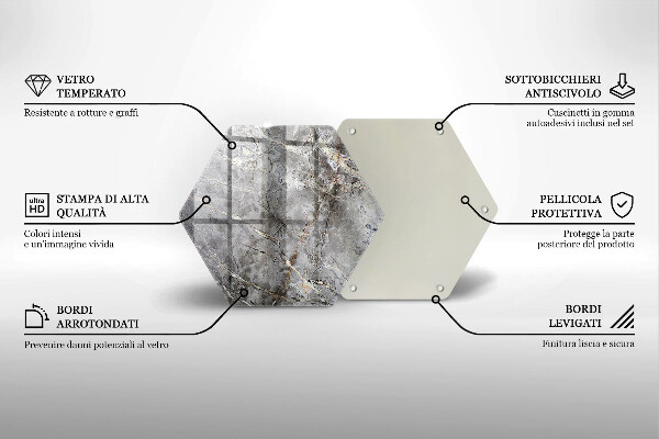 Chopping board glass Stone texture