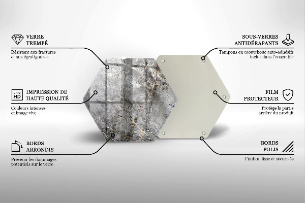 Chopping board glass Stone texture