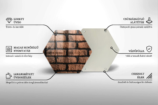 Chopping board glass Brick wall