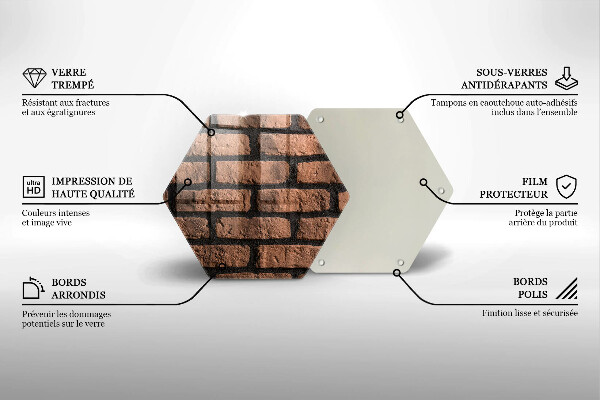 Chopping board glass Brick wall