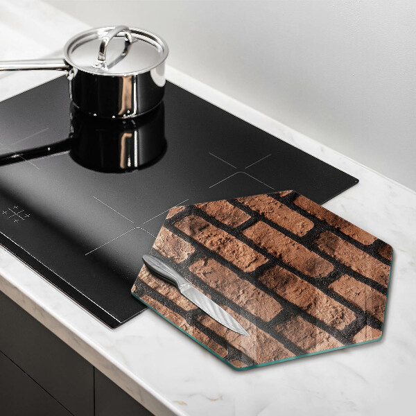 Chopping board glass Brick wall