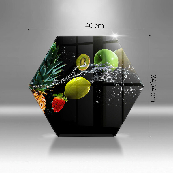 Glass kitchen board Fruits in water