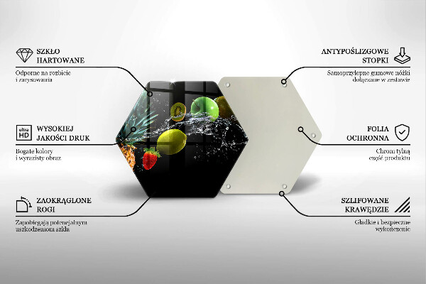 Glass kitchen board Fruits in water