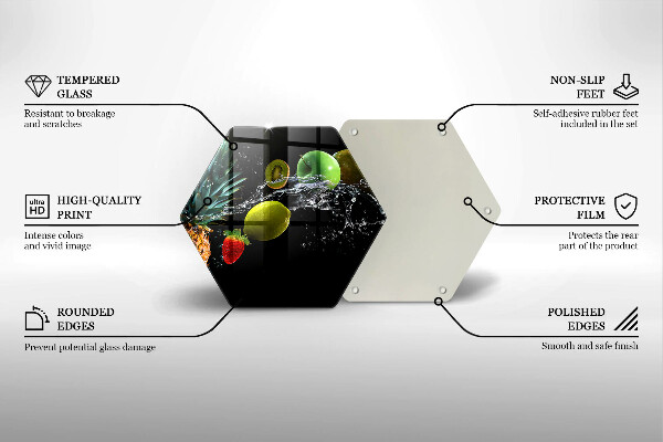 Glass kitchen board Fruits in water