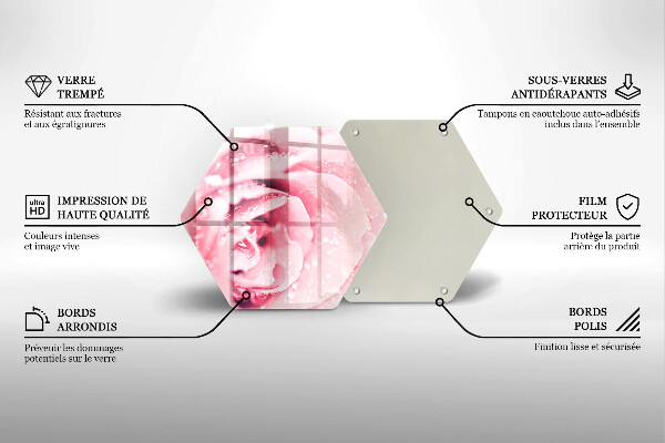 Chopping board glass Rosa drops and rose flower