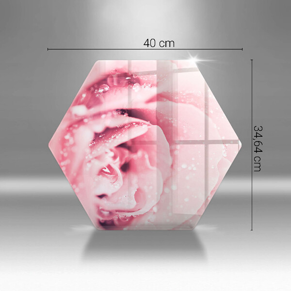 Chopping board glass Rosa drops and rose flower