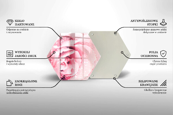 Chopping board glass Rosa drops and rose flower