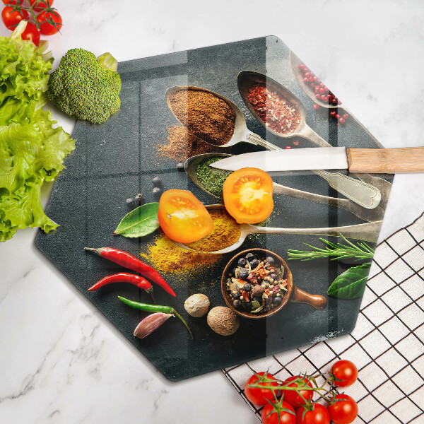 Chopping board glass Kitchen spices
