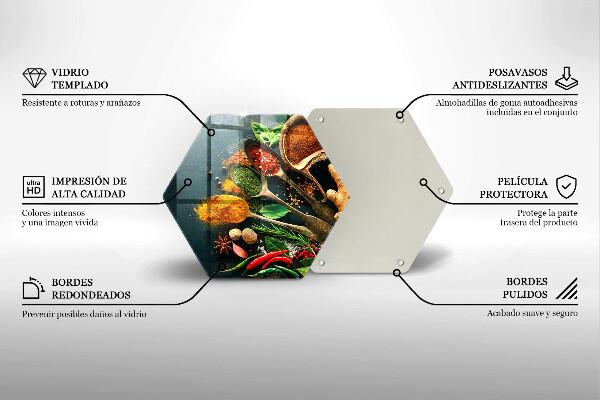 Chopping board glass Kitchen spices of spoon