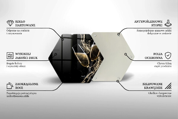 Chopping board glass Champagne glasses