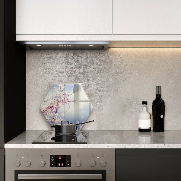 Chopping board glass A blooming tree