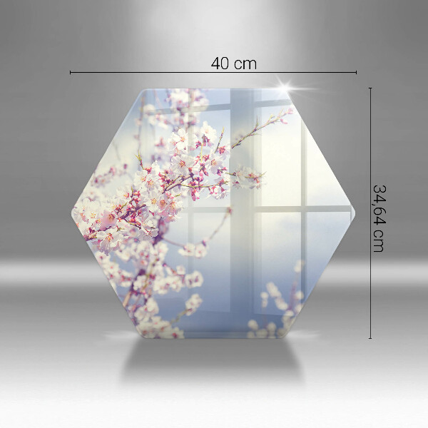 Chopping board glass A blooming tree
