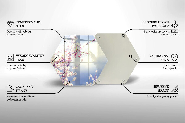 Chopping board glass A blooming tree