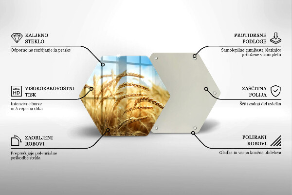 Chopping board glass Cereals in the field