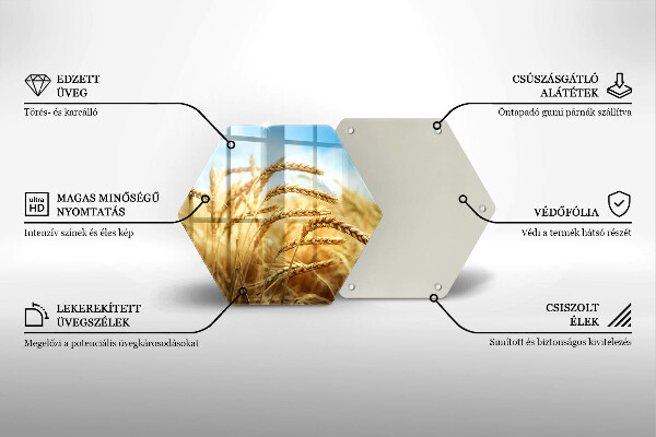 Chopping board glass Cereals in the field