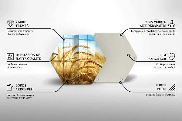 Chopping board glass Cereals in the field