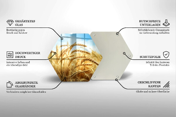 Chopping board glass Cereals in the field