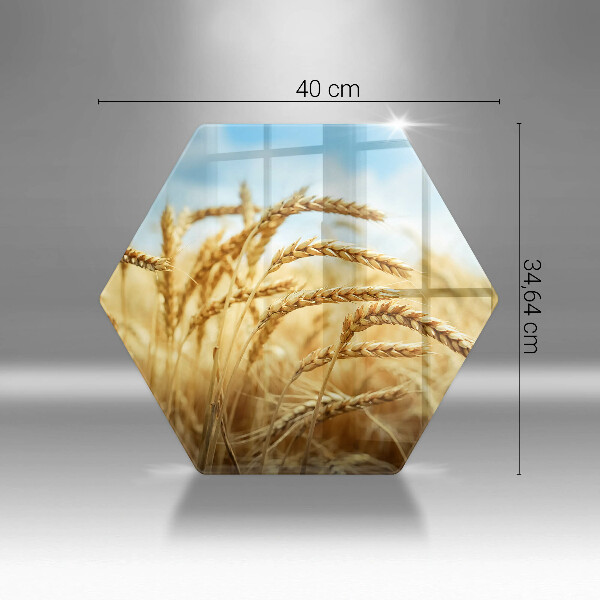 Chopping board glass Cereals in the field