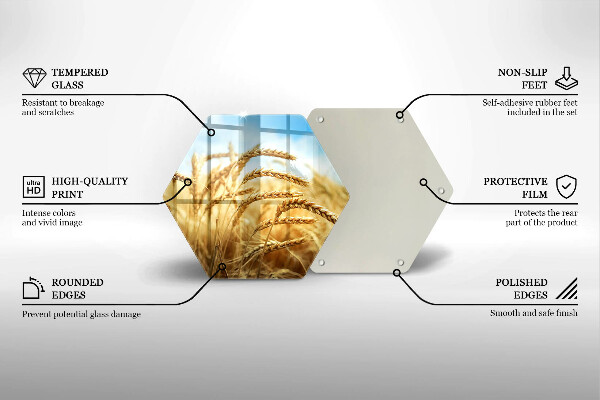 Chopping board glass Cereals in the field