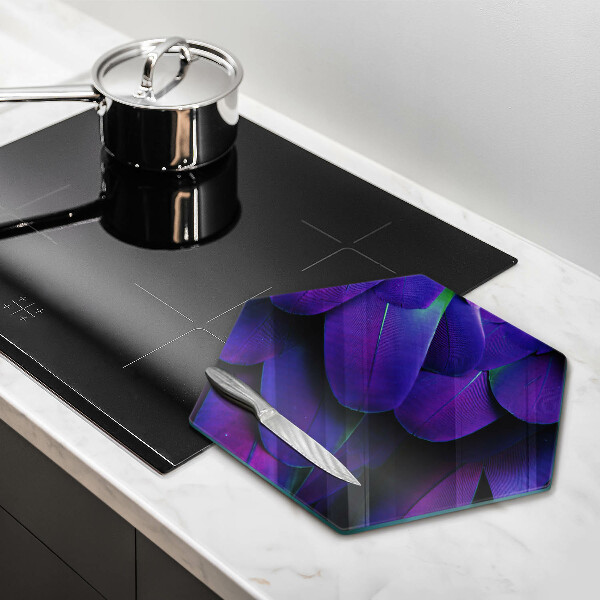 Chopping board glass Neon feathers