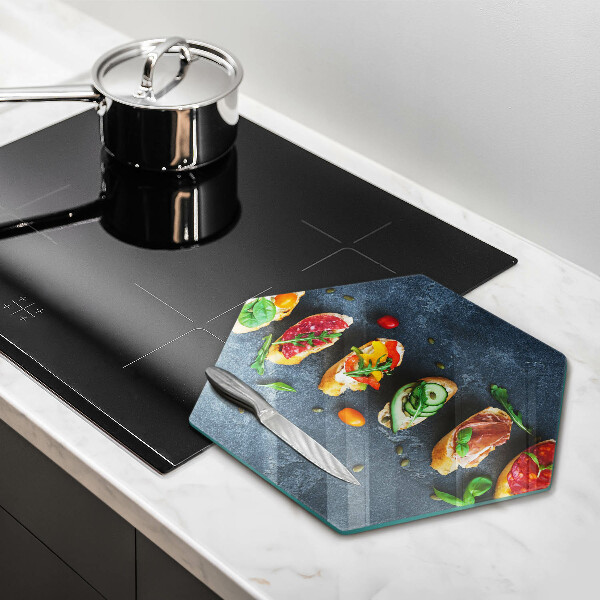 Chopping board glass Colorful Sandwiches
