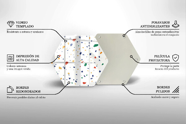 Chopping board glass Colored gres