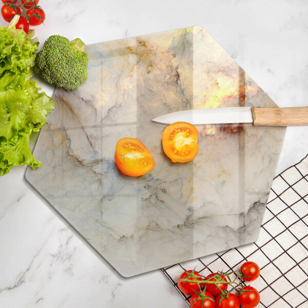 Chopping board glass Marble texture with gold