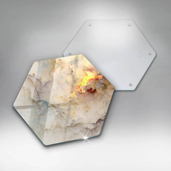 Chopping board glass Marble texture with gold
