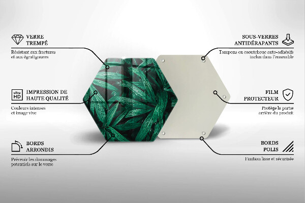 Chopping board glass Plants leaves