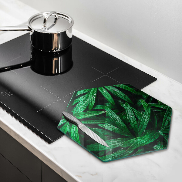 Chopping board glass Plants leaves